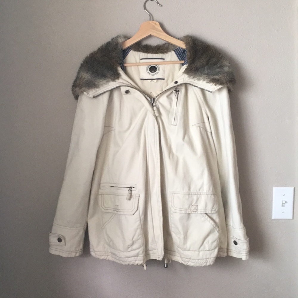 Anthropologie Cotton Faux Fur Coat